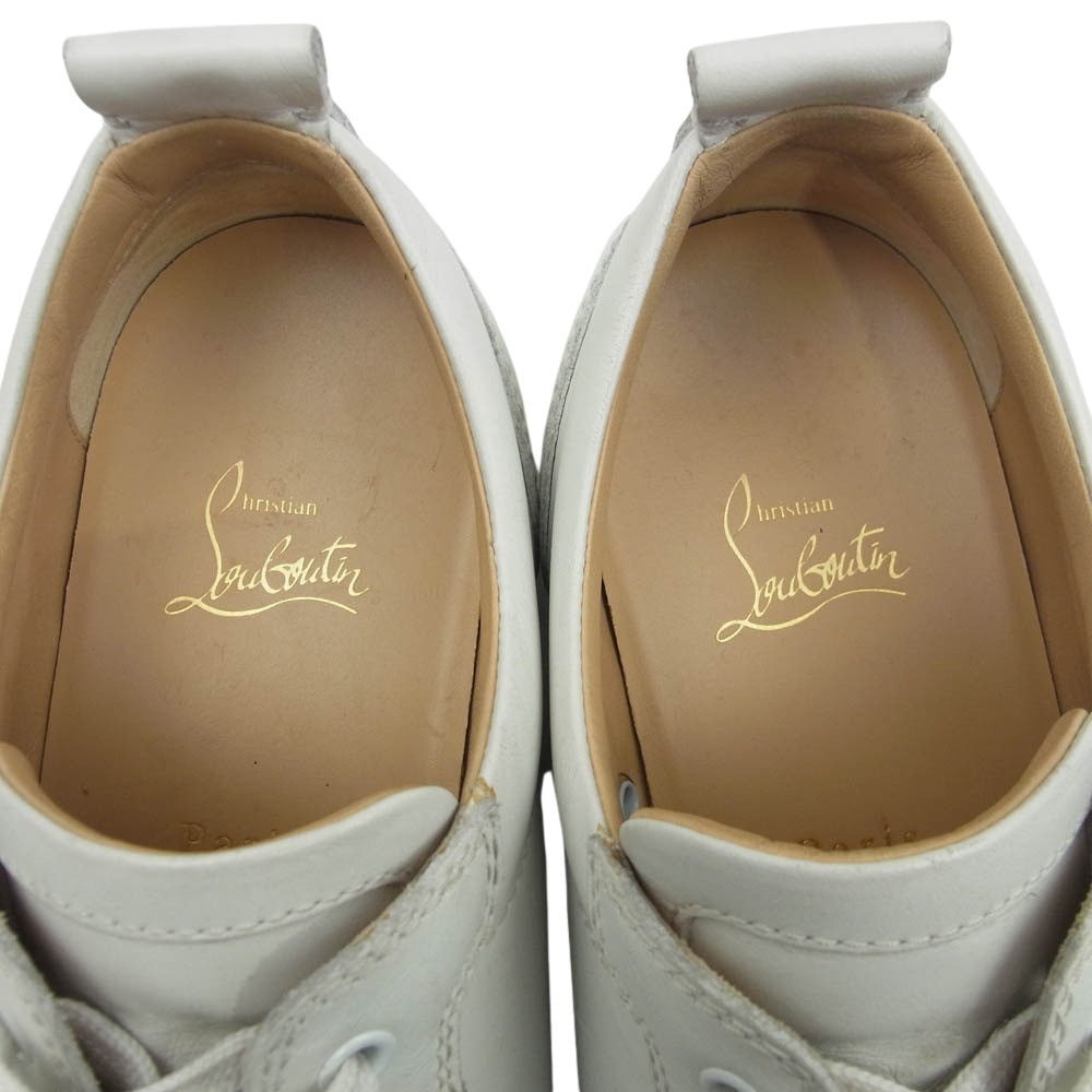 Christian Louboutin クリスチャンルブタン SPIKES スパイク スタッズ ローカット スニーカー ホワイト系 42【中古】
