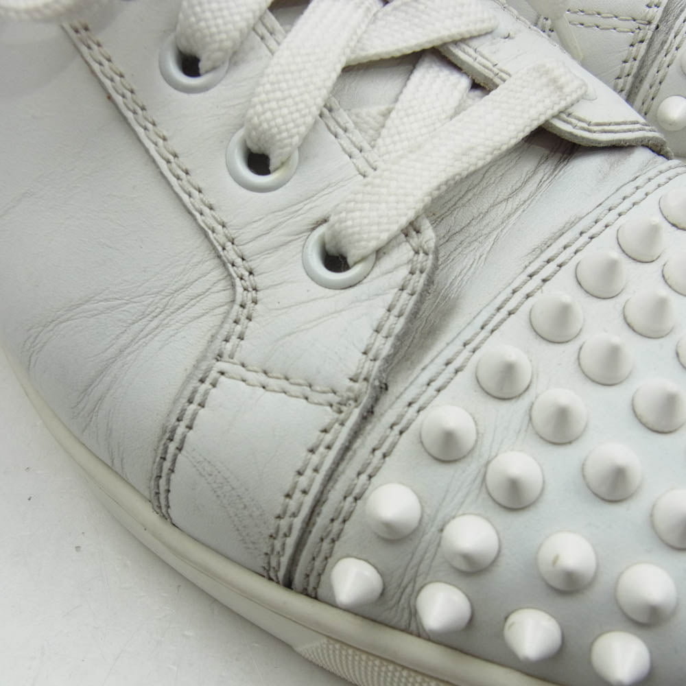 Christian Louboutin クリスチャンルブタン SPIKES スパイク スタッズ ローカット スニーカー ホワイト系 42【中古】