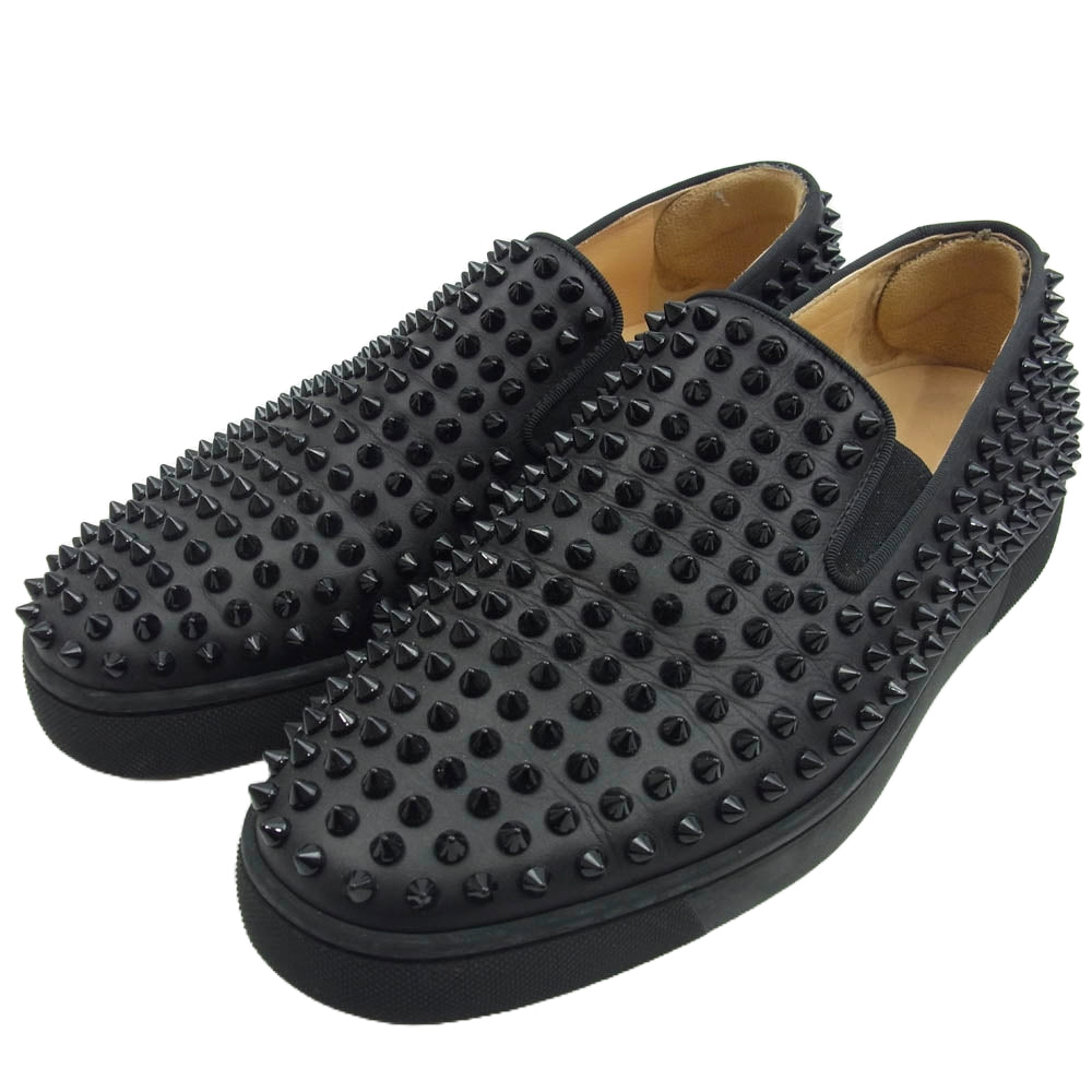 Christian Louboutin クリスチャンルブタン ROLLER BOAT スタッズ ローファー ブラック系 41【中古】