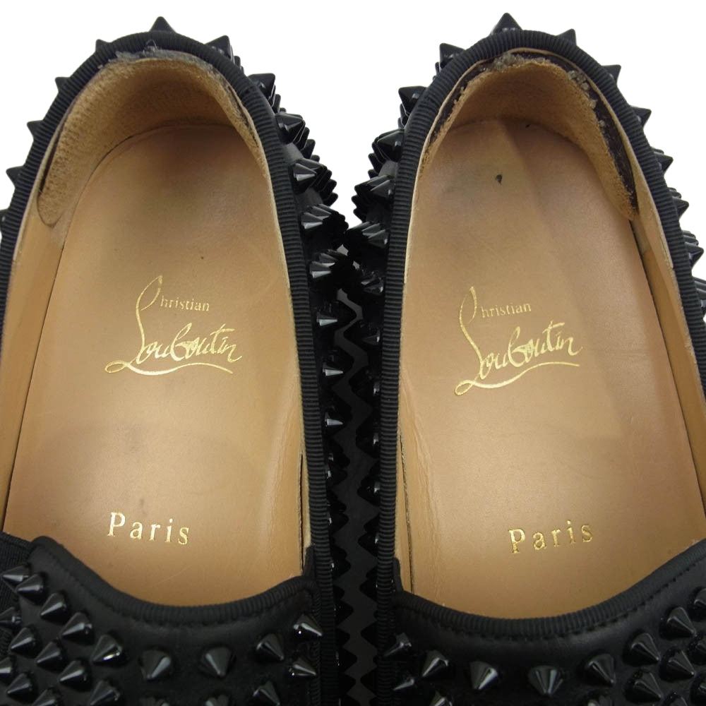 Christian Louboutin クリスチャンルブタン ROLLER BOAT スタッズ ローファー ブラック系 41【中古】