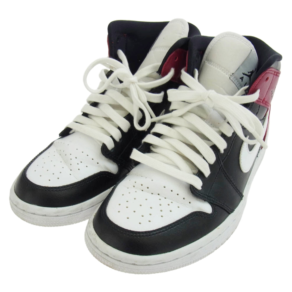 NIKE ナイキ BQ6472-016 Women's Air Jordan 1 Mid Black Noble Red ウィメンズ エアジョーダン1 ミッド スニーカー ブラック系 レッド系 24.5cm【中古】
