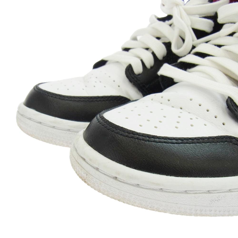 NIKE ナイキ BQ6472-016 Women's Air Jordan 1 Mid Black Noble Red ウィメンズ エアジョーダン1 ミッド スニーカー ブラック系 レッド系 24.5cm【中古】