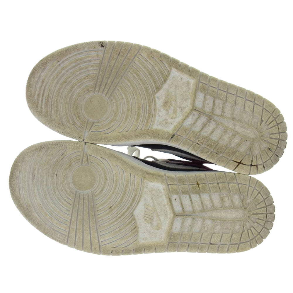 NIKE ナイキ BQ6472-016 Women's Air Jordan 1 Mid Black Noble Red ウィメンズ エアジョーダン1 ミッド スニーカー ブラック系 レッド系 24.5cm【中古】