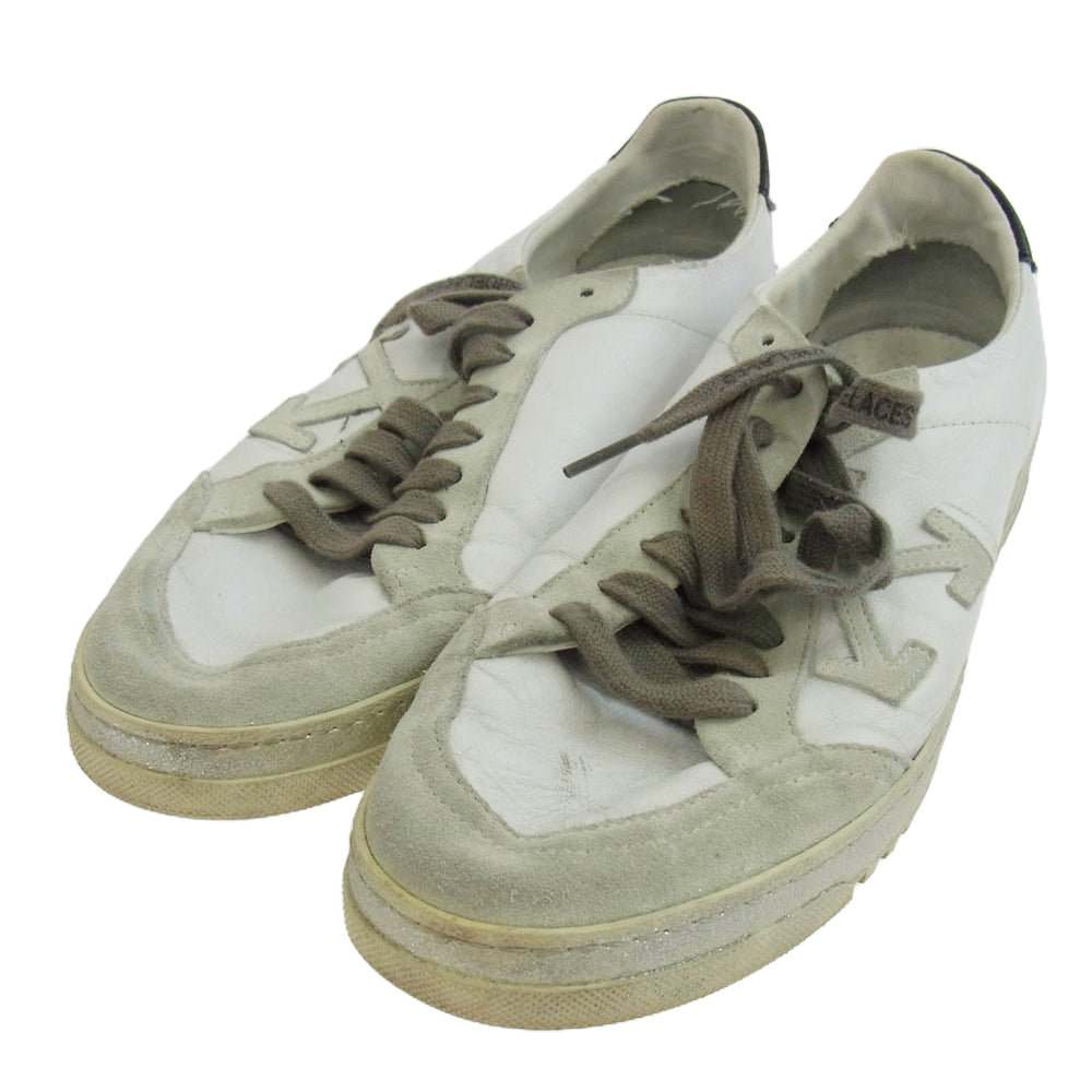 OFF-WHITE オフホワイト 2.0 SNEAKER ロゴ ヴィンテージ加工 スニーカー ホワイト系 ベージュ系 42【中古】