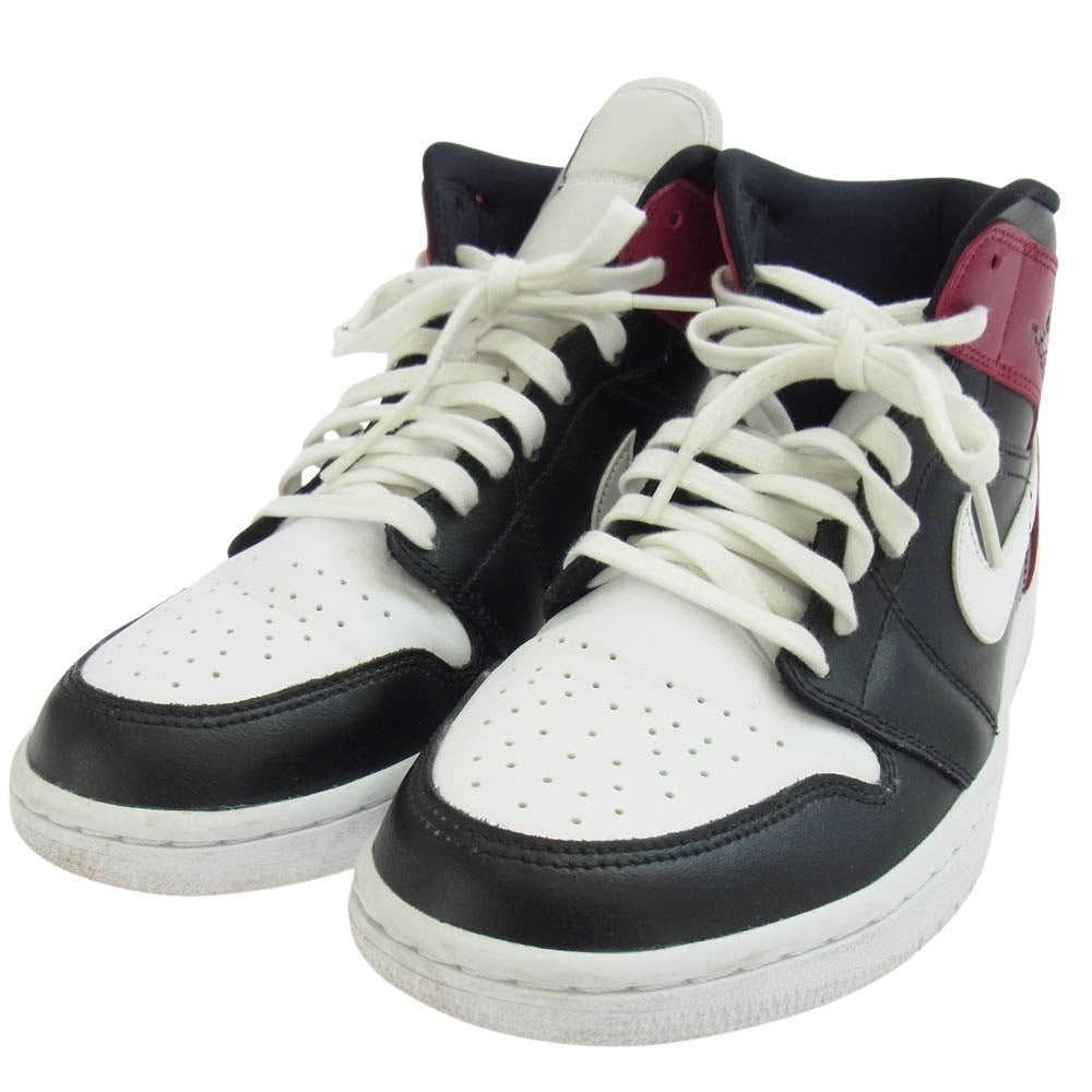 NIKE ナイキ BQ6472-016 Women's Air Jordan 1 Mid Black Noble Red ウィメンズ エアジョーダン1 ミッド スニーカー ブラック系 レッド系 27.5cm【中古】