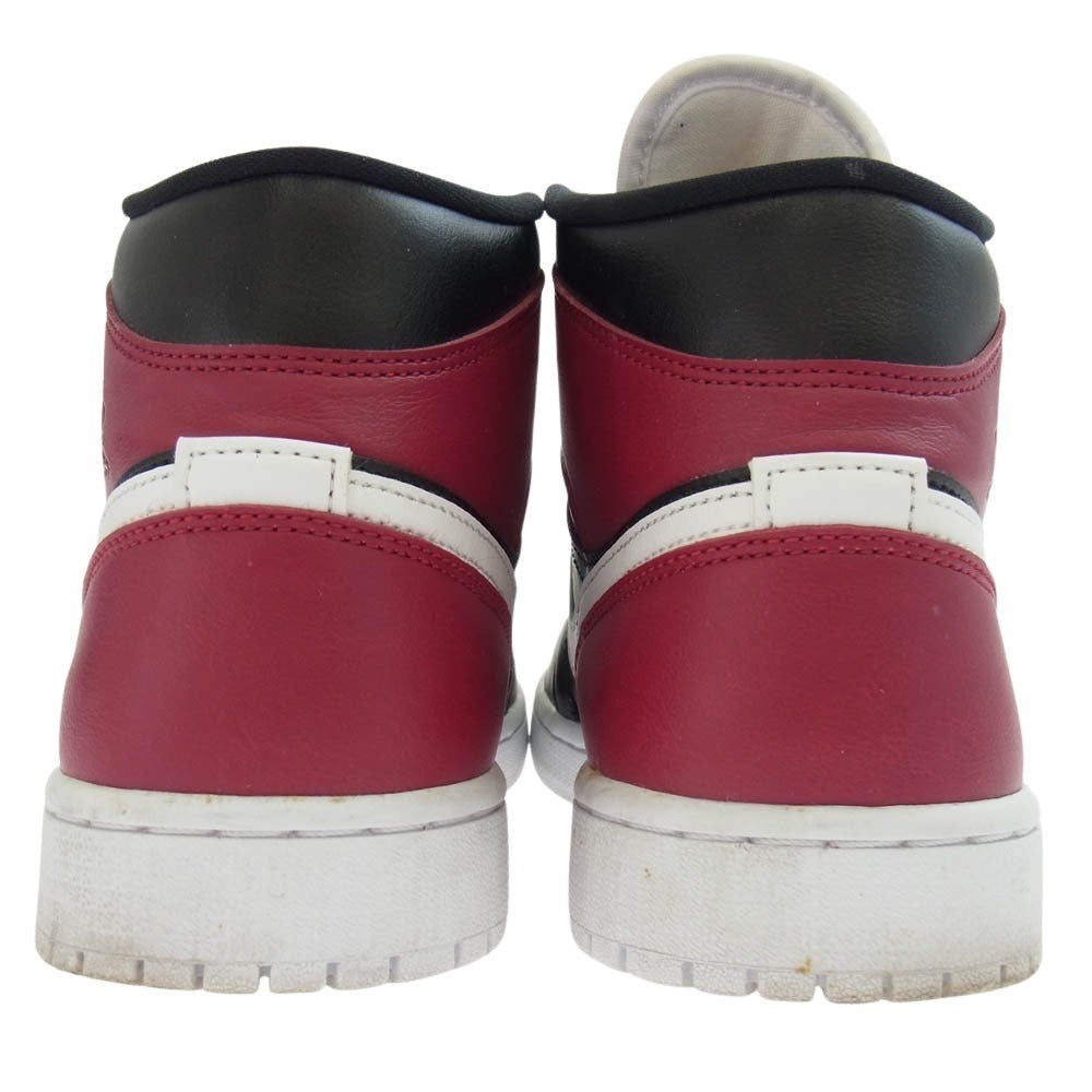 NIKE ナイキ BQ6472-016 Women's Air Jordan 1 Mid Black Noble Red ウィメンズ エアジョーダン1 ミッド スニーカー ブラック系 レッド系 27.5cm【中古】