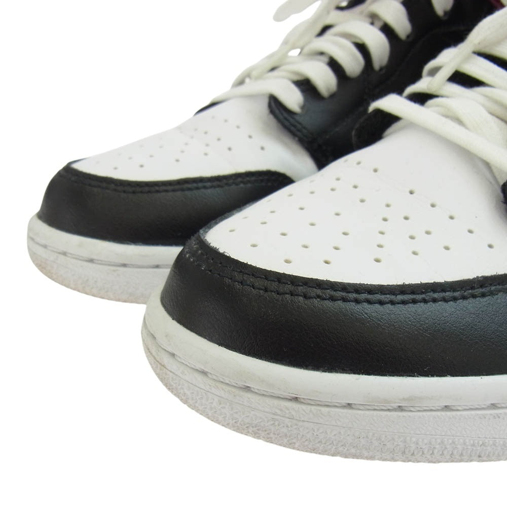 NIKE ナイキ BQ6472-016 Women's Air Jordan 1 Mid Black Noble Red ウィメンズ エアジョーダン1 ミッド スニーカー ブラック系 レッド系 27.5cm【中古】