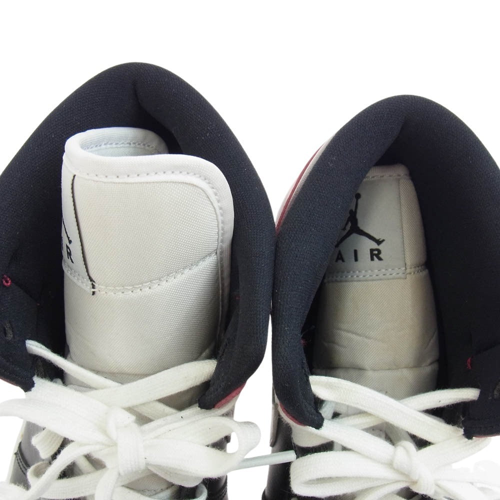 NIKE ナイキ BQ6472-016 Women's Air Jordan 1 Mid Black Noble Red ウィメンズ エアジョーダン1 ミッド スニーカー ブラック系 レッド系 27.5cm【中古】