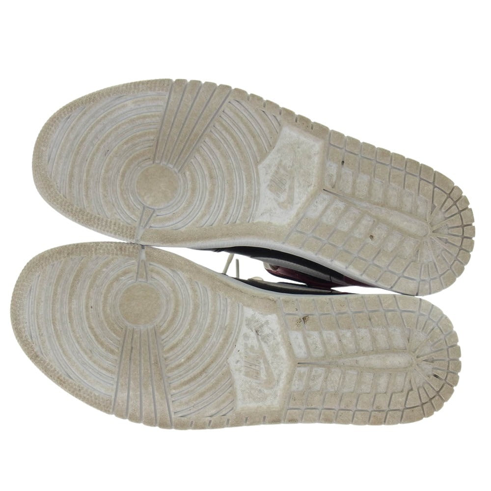 NIKE ナイキ BQ6472-016 Women's Air Jordan 1 Mid Black Noble Red ウィメンズ エアジョーダン1 ミッド スニーカー ブラック系 レッド系 27.5cm【中古】