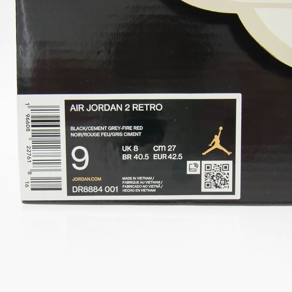 NIKE ナイキ DR8884-001 Air Jordan 2 Retro Black Cement エアジョーダン2 レトロ ブラック セメント スニーカー ブラック系 27cm【中古】