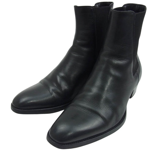 SAINT LAURENT サンローラン D1443213 WYATT CHELSEA BOOT ワイアット チェルシー サイドゴア ブーツ ブラック系 40【中古】