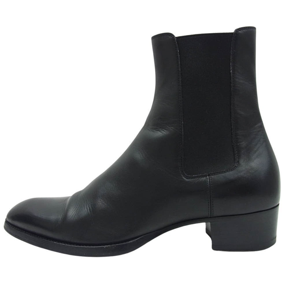 SAINT LAURENT サンローラン D1443213 WYATT CHELSEA BOOT ワイアット チェルシー サイドゴア ブーツ ブラック系 40【中古】