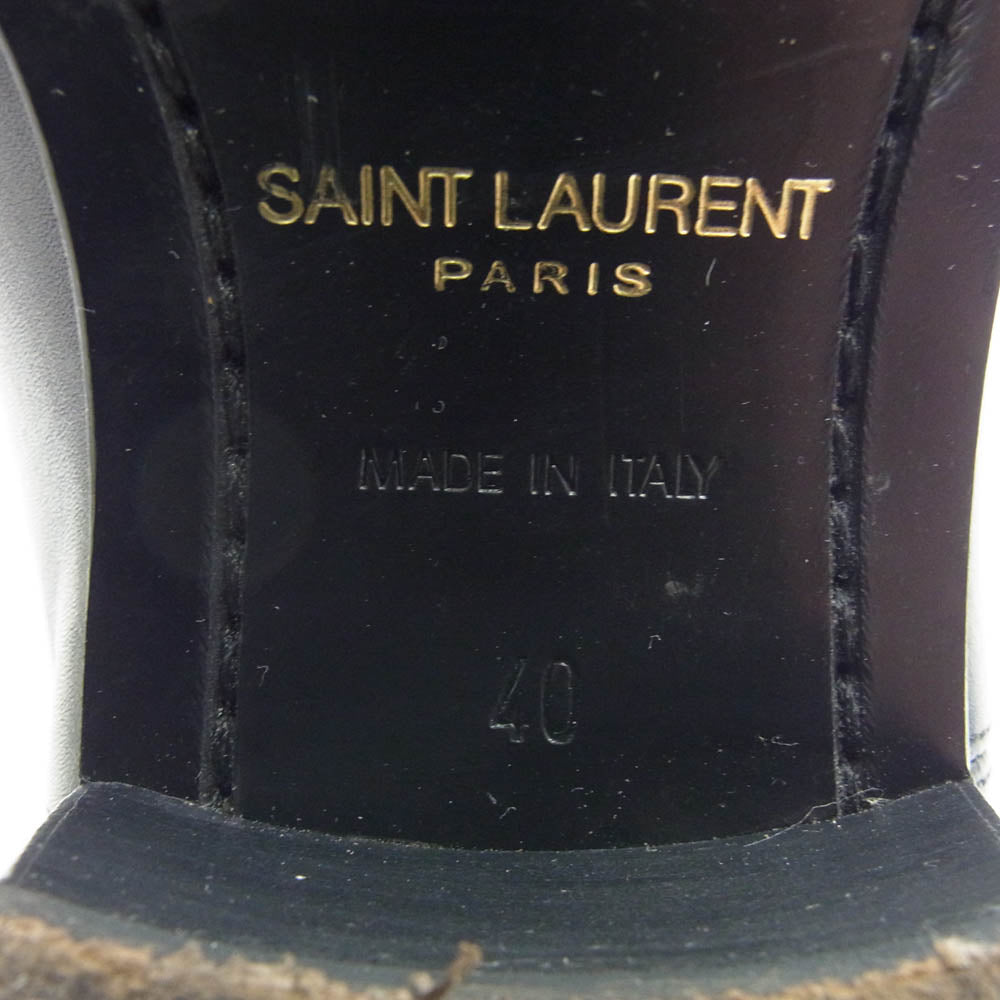 SAINT LAURENT サンローラン D1443213 WYATT CHELSEA BOOT ワイアット チェルシー サイドゴア ブーツ ブラック系 40【中古】