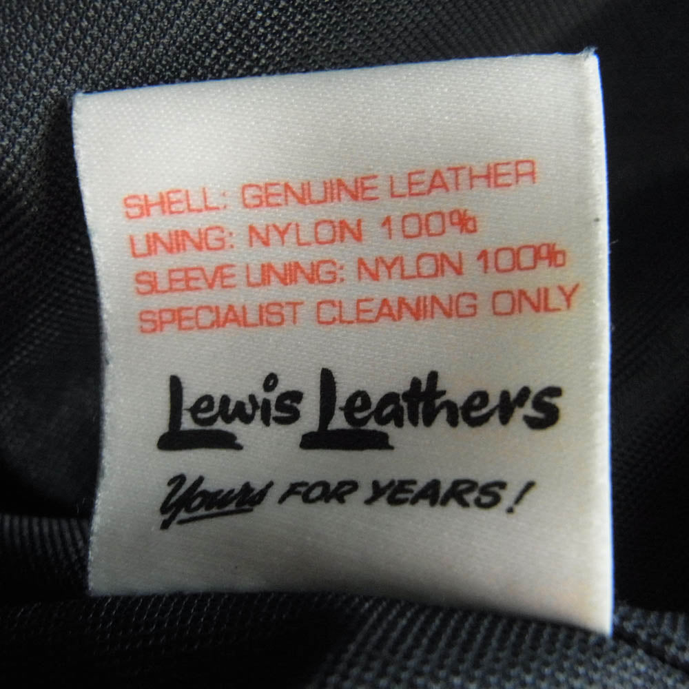 Lewis Leathers ルイスレザー 441TH TIGHT FIT CYCLONE ホースハイド タイトフィット サイクロン ライナー ブラック ニット ナイロン ダブル ライダース ジャケット ブラック系 42【美品】【中古】