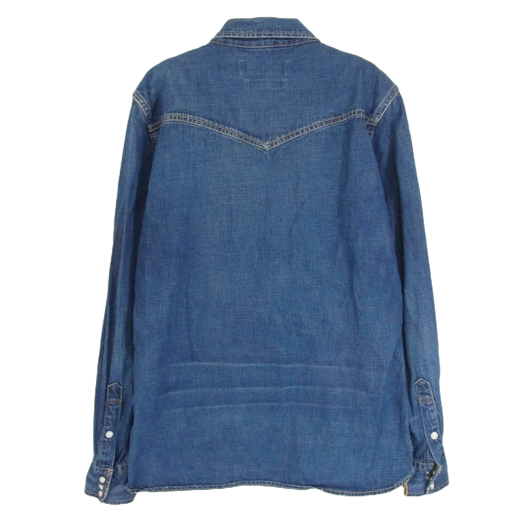REMI RELIEF レミレリーフ 長袖 ウエスタン デニム シャツ インディゴブルー系 M【中古】