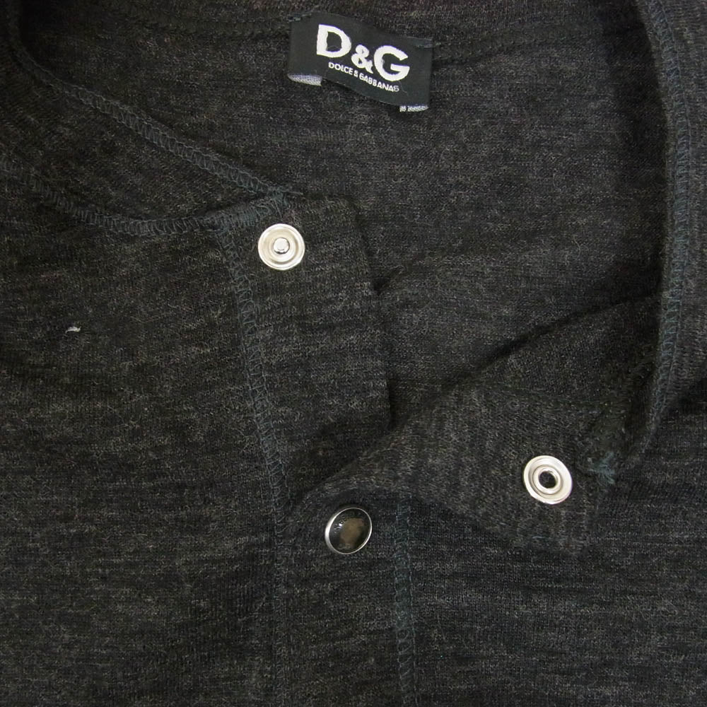 DOLCE&GABBANA ドルチェアンドガッバーナ TY7BJ ウール ヘンリーネック 半袖 Tシャツ ブラック系 M【中古】