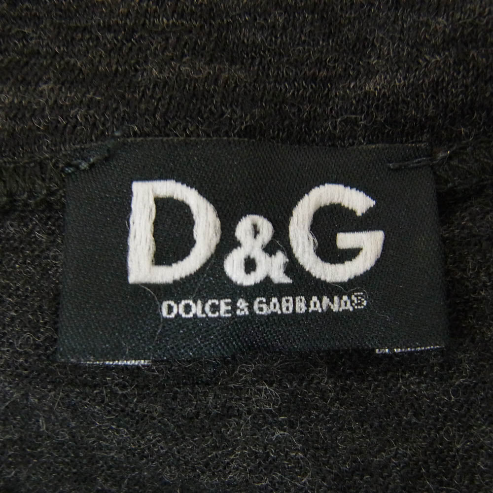 DOLCE&GABBANA ドルチェアンドガッバーナ TY7BJ ウール ヘンリーネック 半袖 Tシャツ ブラック系 M【中古】
