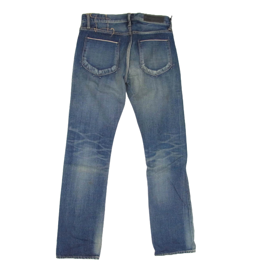 クロ graphite USED加工 ボタンフライ デニム パンツ タグ付き インディゴブルー系 38【中古】