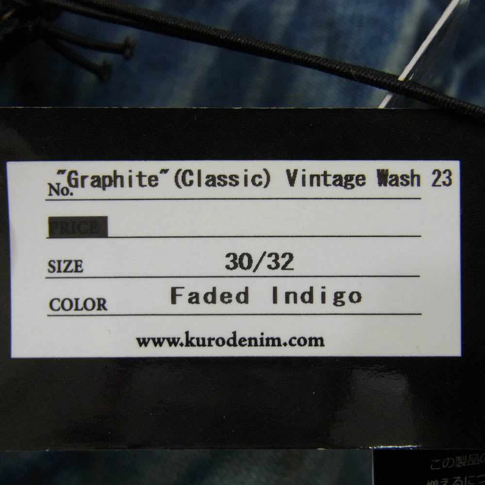 クロ graphite USED加工 ボタンフライ デニム パンツ タグ付き インディゴブルー系 38【中古】