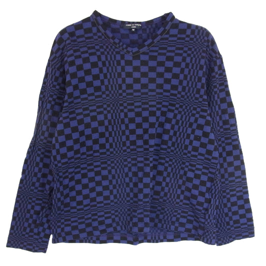 COMME des GARCONS HOMME コムデギャルソンオム 04AW HN-T007 アーカイブ ブロック チェック 長袖 カットソー パープル系 M【中古】
