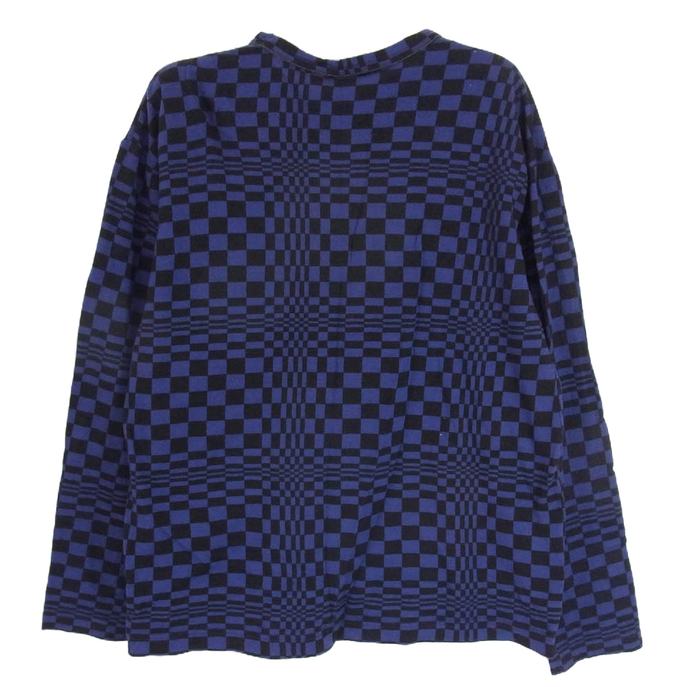 COMME des GARCONS HOMME コムデギャルソンオム 04AW HN-T007 アーカイブ ブロック チェック 長袖 カットソー パープル系 M【中古】