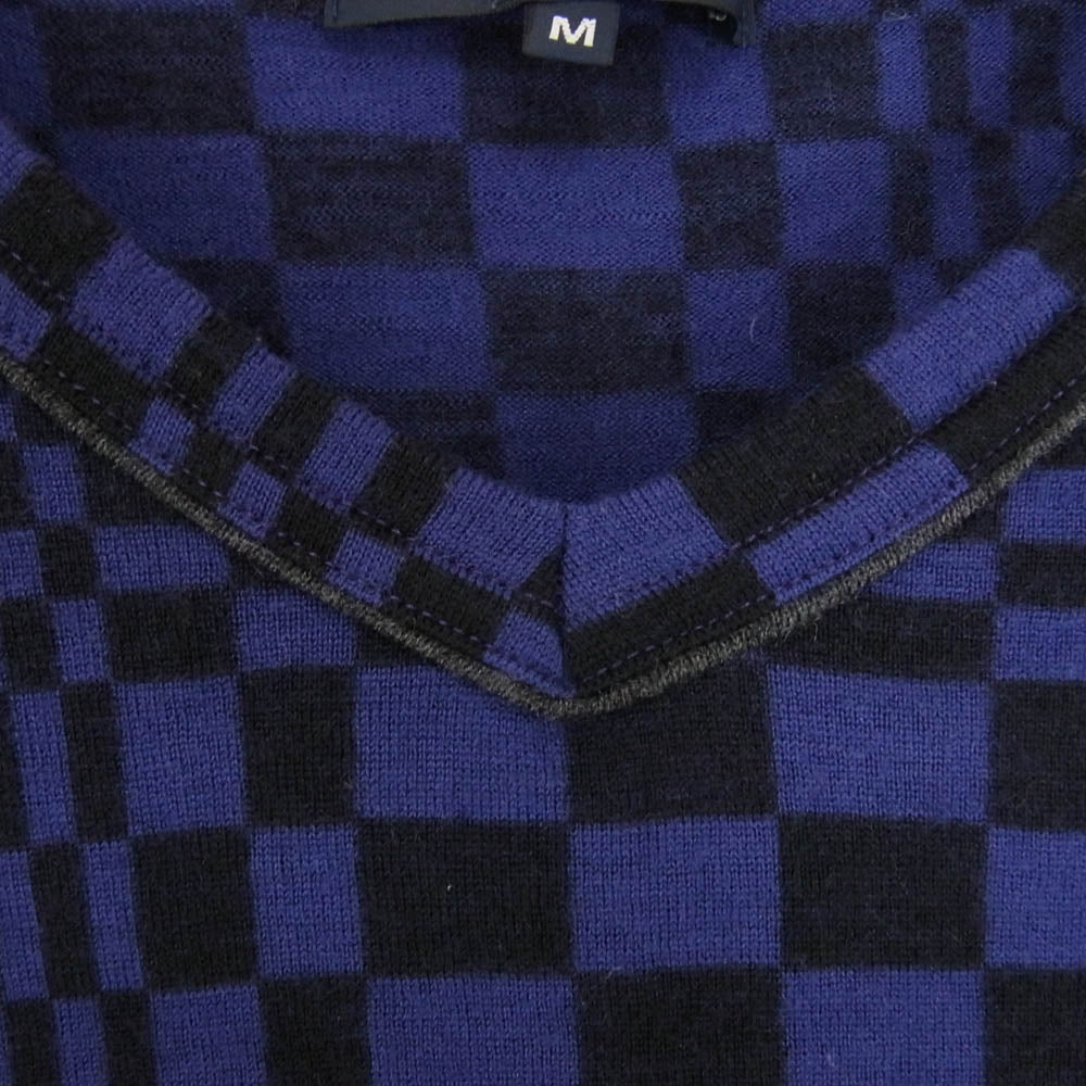 COMME des GARCONS HOMME コムデギャルソンオム 04AW HN-T007 アーカイブ ブロック チェック 長袖 カットソー パープル系 M【中古】