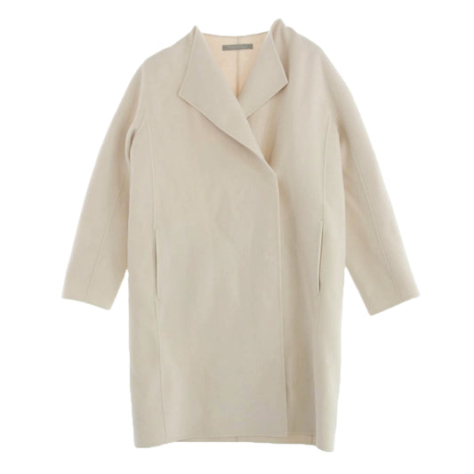 theory セオリー 03-0109616-100-038 カシミヤ混 ウール ダブルフェイス ロング コート オフホワイト系 38【中古】