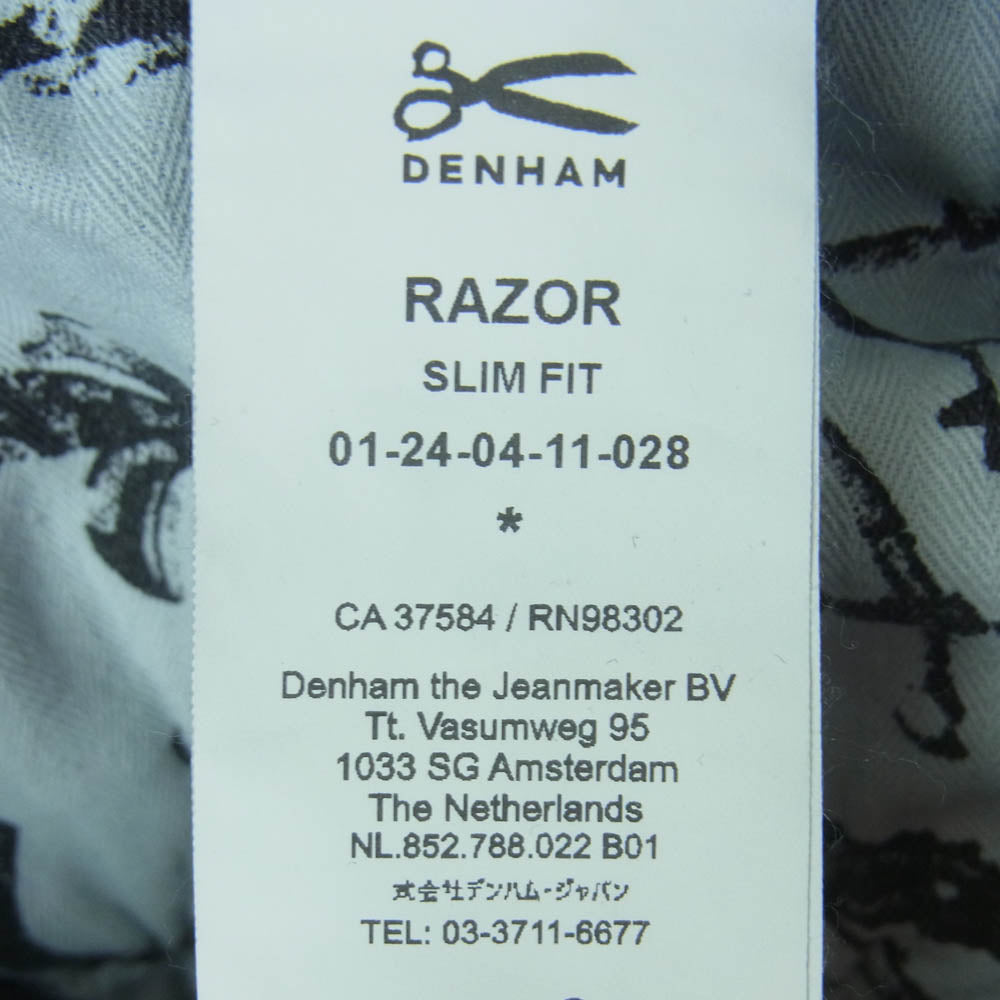DENHAM デンハム 01-24-04-11-028 RAZOR SLIM FIT スリム フィット スキニー デニム パンツ ボタンフライ インディゴブルー系 W32 L32【中古】