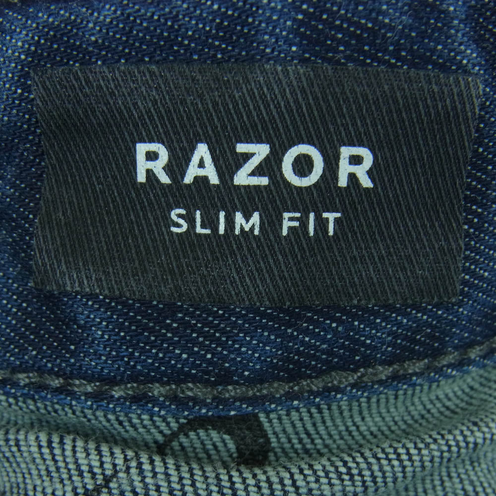 DENHAM デンハム 01-20-08-11-063 RAZOR SLIM FIT スリム フィット スキニー デニム パンツ ボタンフライ インディゴブルー系 W32 L32【中古】