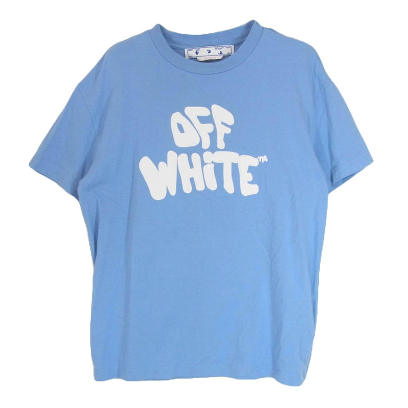 OFF-WHITE オフホワイト 23SS OWAA089S23JER017 GRAPHIC LOGO T SHIRT グラフィック ロゴプリント Ｔシャツ 半袖 カットソー ライトブルー系 S【中古】