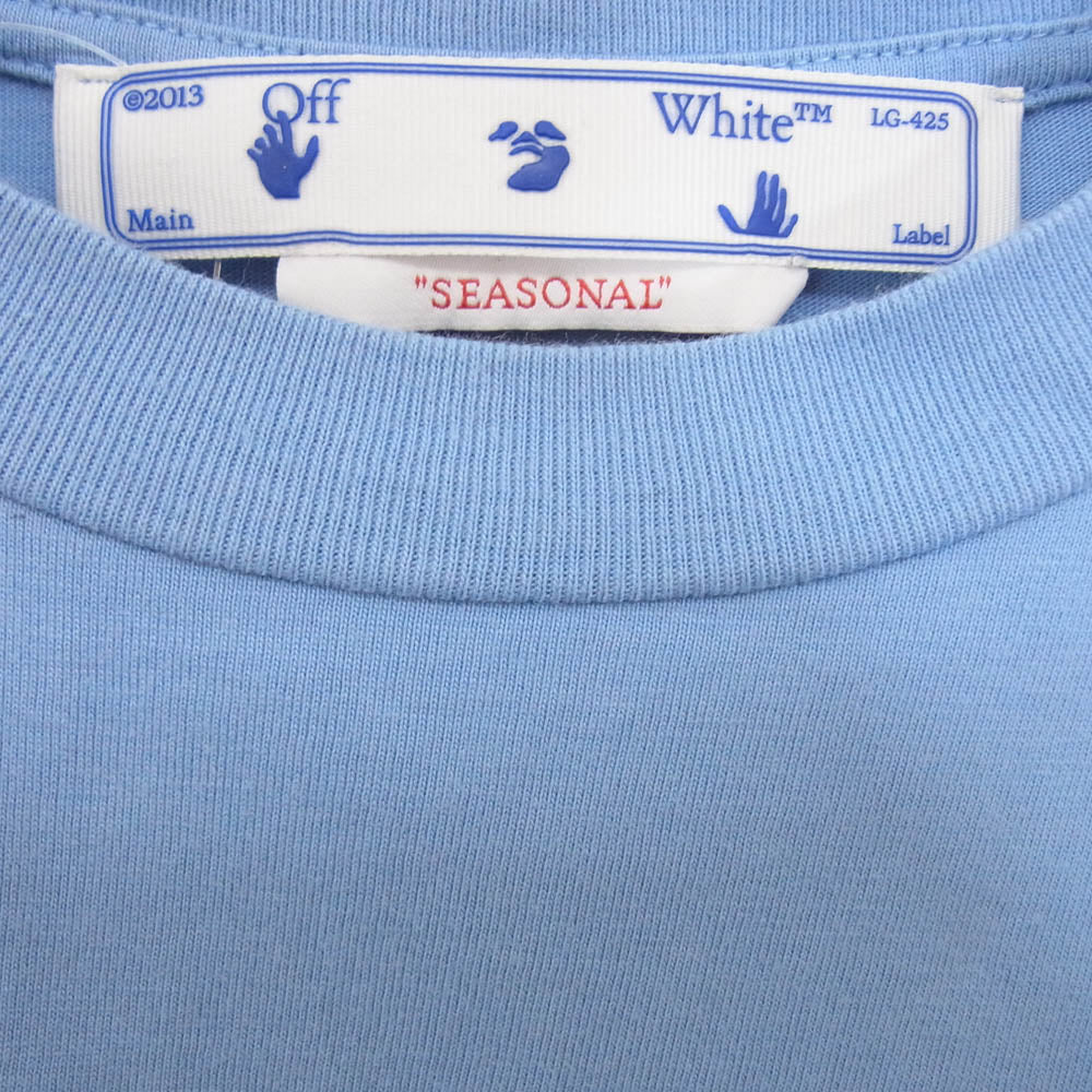 OFF-WHITE オフホワイト 23SS OWAA089S23JER017 GRAPHIC LOGO T SHIRT グラフィック ロゴプリント Ｔシャツ 半袖 カットソー ライトブルー系 S【中古】