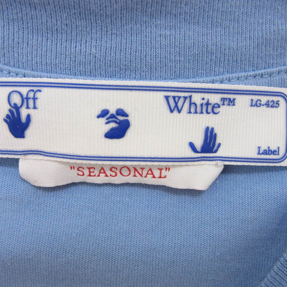 OFF-WHITE オフホワイト 23SS OWAA089S23JER017 GRAPHIC LOGO T SHIRT グラフィック ロゴプリント Ｔシャツ 半袖 カットソー ライトブルー系 S【中古】
