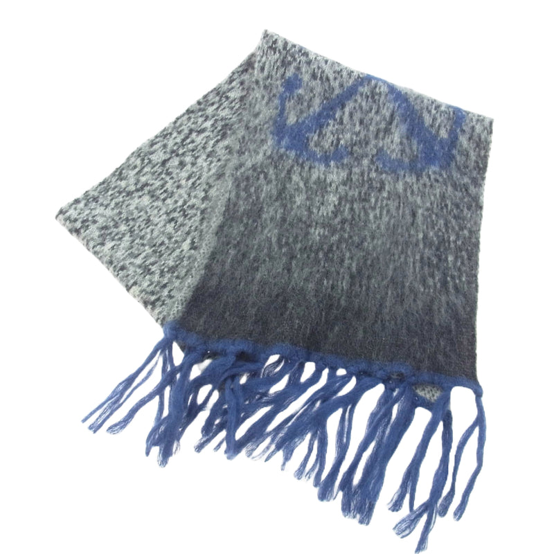 OFF-WHITE オフホワイト OWMA052F23KNI001 モヘヤ混 ウール マフラー アロー グレー系 O/S【中古】