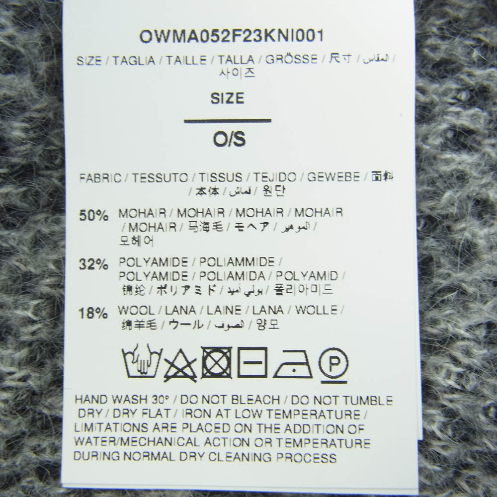 OFF-WHITE オフホワイト OWMA052F23KNI001 モヘヤ混 ウール マフラー アロー グレー系 O/S【中古】