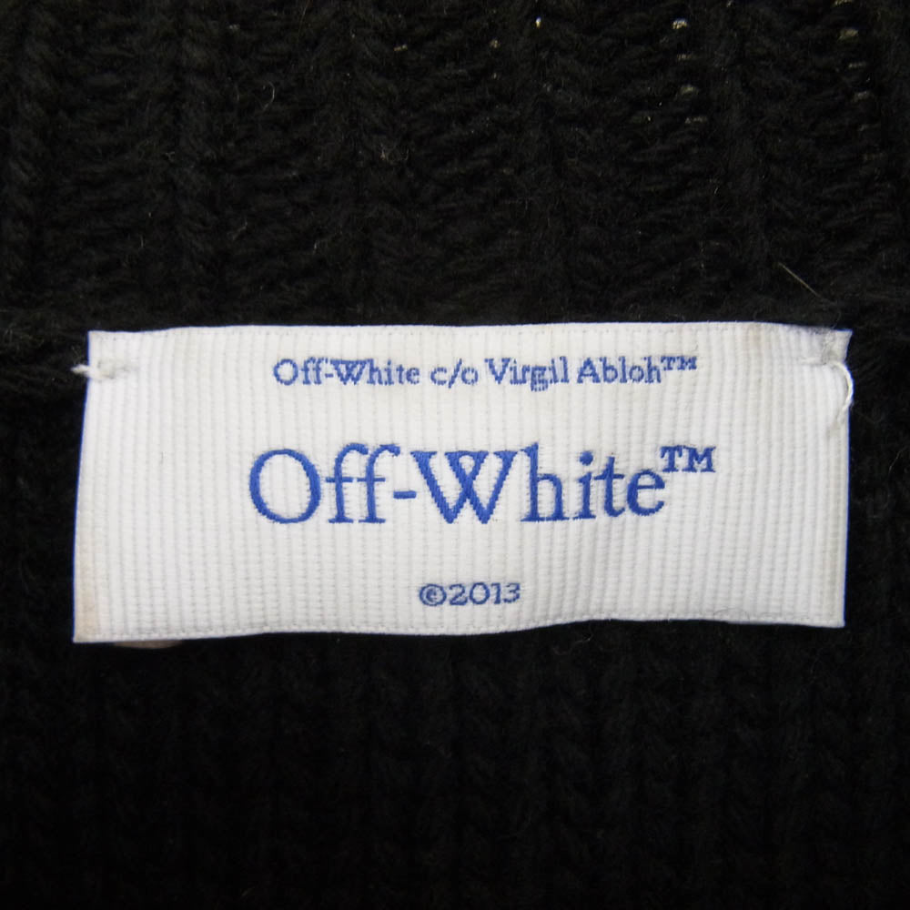 OFF-WHITE オフホワイト 23AW OWHE102F23KNI002 Black wool sweater with logo ロゴデザインウール ニット セーター ブラック系 36【中古】