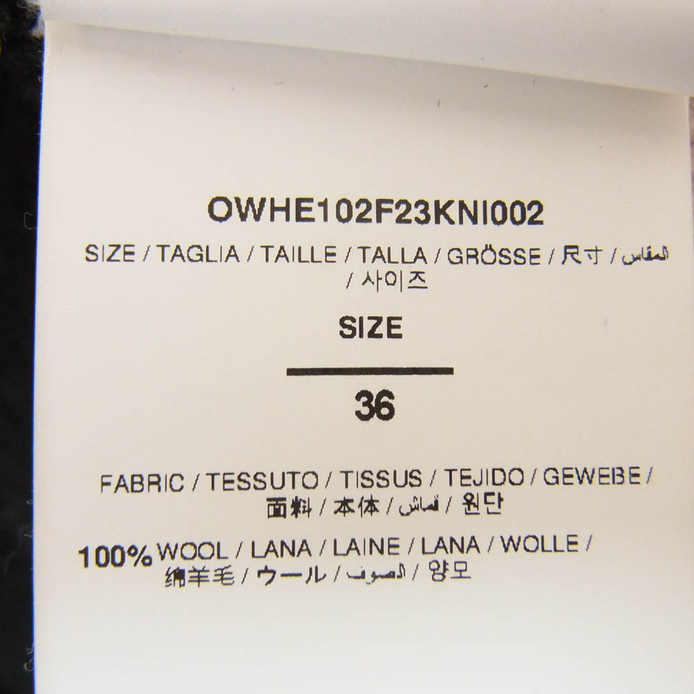 OFF-WHITE オフホワイト 23AW OWHE102F23KNI002 Black wool sweater with logo ロゴデザインウール ニット セーター ブラック系 36【中古】