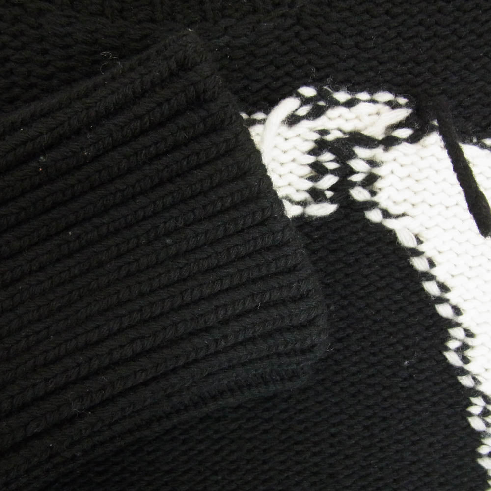 OFF-WHITE オフホワイト 23AW OWHE102F23KNI002 Black wool sweater with logo ロゴデザインウール ニット セーター ブラック系 36【中古】
