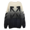 OFF-WHITE オフホワイト 21AW OMHE098F21KNI001 Gradient bushed mohair sweater グラデーション ブラッシュド モヘヤ混 ニット セーター バックアロー ブラック系 L【中古】