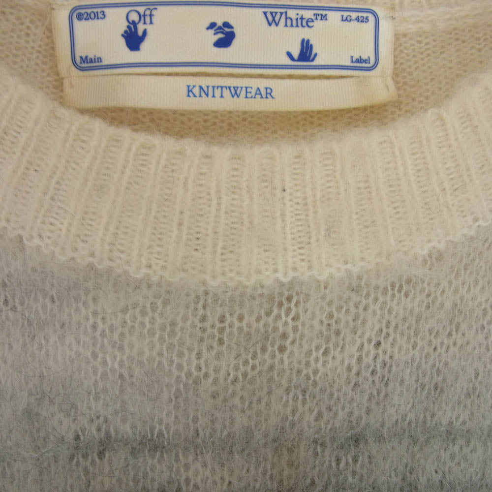 OFF-WHITE オフホワイト 21AW OMHE098F21KNI001 Gradient bushed mohair sweater グラデーション ブラッシュド モヘヤ混 ニット セーター バックアロー ブラック系 L【中古】