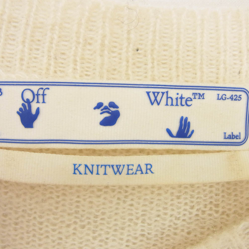 OFF-WHITE オフホワイト 21AW OMHE098F21KNI001 Gradient bushed mohair sweater グラデーション ブラッシュド モヘヤ混 ニット セーター バックアロー ブラック系 L【中古】