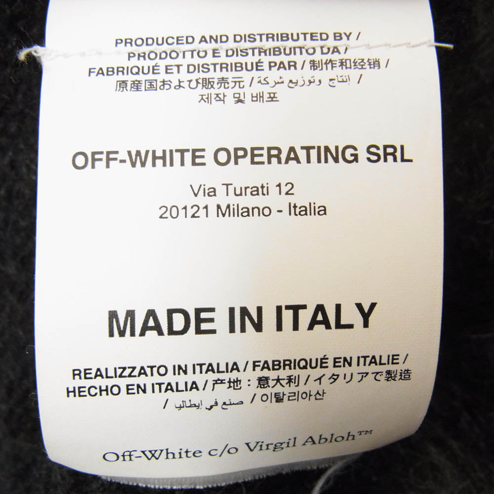 OFF-WHITE オフホワイト 21AW OMHE098F21KNI001 Gradient bushed mohair sweater グラデーション ブラッシュド モヘヤ混 ニット セーター バックアロー ブラック系 L【中古】