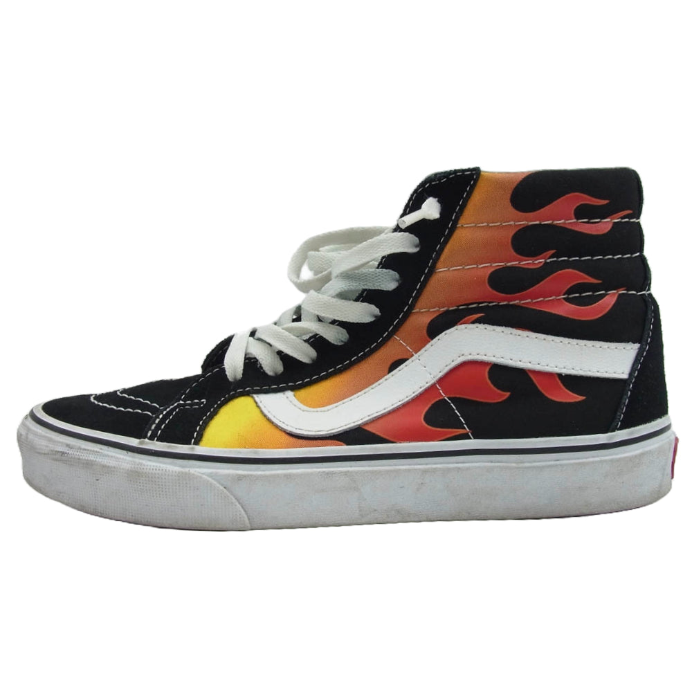 VANS バンズ SK8-HI ファイヤーパターン ハイカットスニーカー ブラック系 レッド系 25cm【中古】