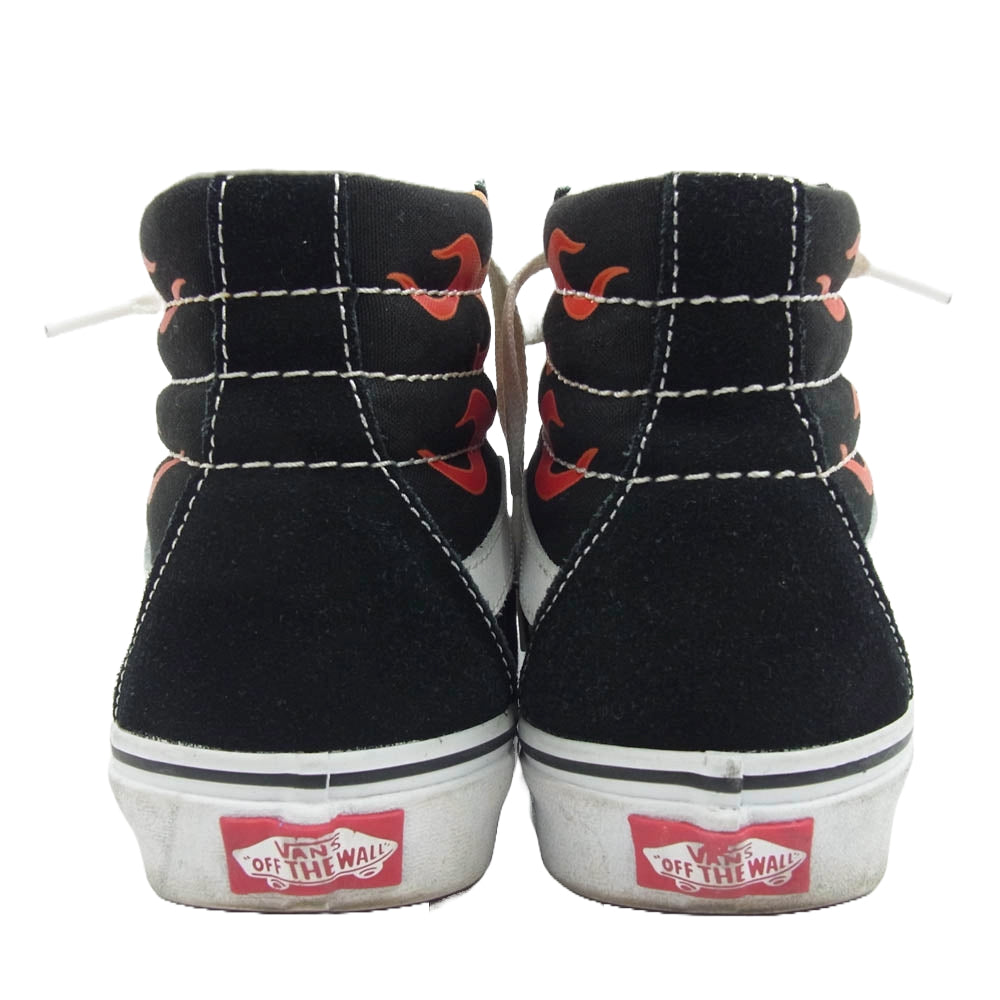 VANS バンズ SK8-HI ファイヤーパターン ハイカットスニーカー ブラック系 レッド系 25cm【中古】