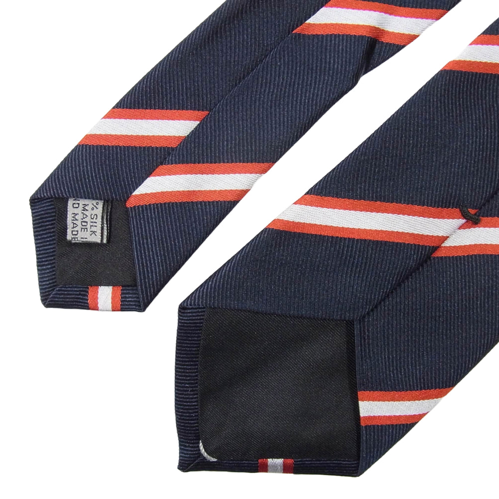 Dior ディオール シルク 100％ ストライプ ネクタイ ネイビー系【極上美品】【中古】