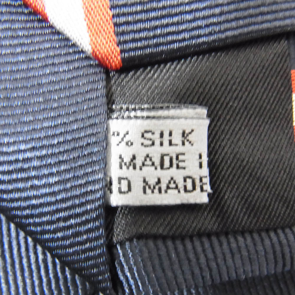 Dior ディオール シルク 100％ ストライプ ネクタイ ネイビー系【極上美品】【中古】