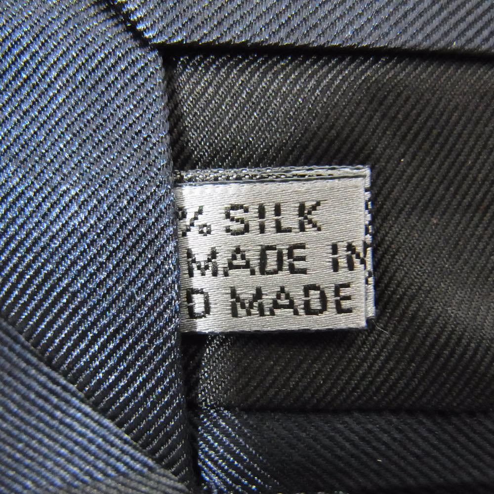 Dior ディオール シルク 100％ ロゴ 刺繡 ネクタイ ネイビー系【極上美品】【中古】
