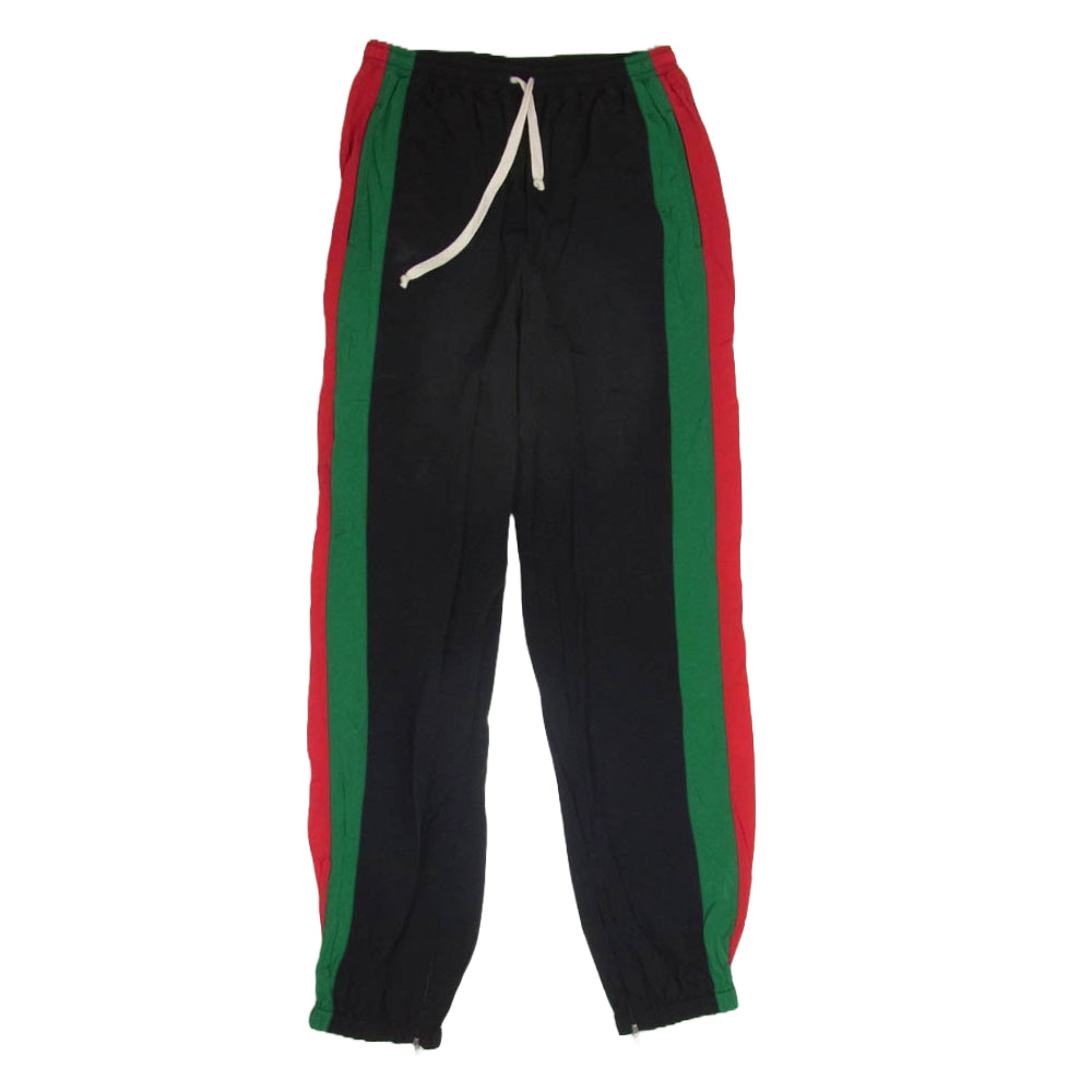 GUCCI グッチ 20SS 575549 OVERSIZED GRG NYLON TRACK PANT オーバーサイズ GG ワッペン ナイロン トラック パンツ ブラック系 S【中古】