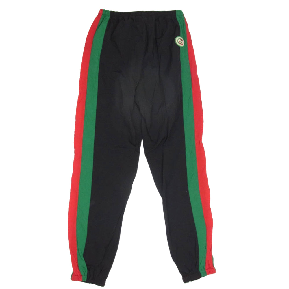 GUCCI グッチ 20SS 575549 OVERSIZED GRG NYLON TRACK PANT オーバーサイズ GG ワッペン ナイロン トラック パンツ ブラック系 S【中古】