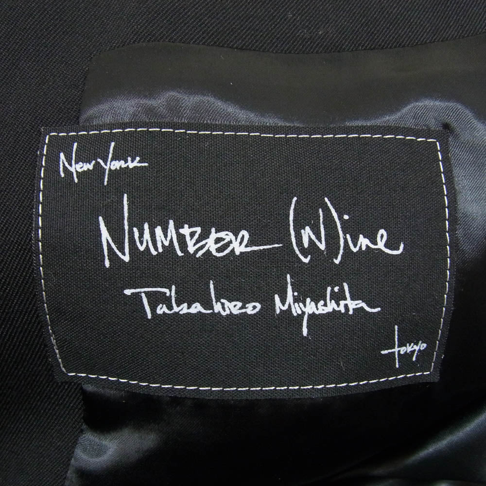 NUMBER(N)INE ナンバーナイン 04AW F04-NJ001 GIVE期 ノッチド ラペル ストライプ切替 2B テーラード ジャケット スクール ジャケット ブラック系 3【中古】