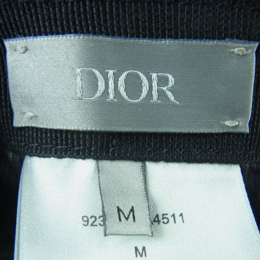Dior ディオール 19SS 923C901A4511 Logo Buckle Baseball cap CDロゴ メタルバックル カーフレザー サドル ダブルブリム キャンバス ベースボール キャップ ダークネイビー系 ブラック系 M【中古】